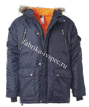 Зимняя рабочая куртка арт. 679-Алск (темно-синяя, удлиненная) от &quot;Ивановская Фабрика Спецодежды&quot;