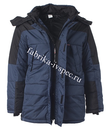 Зимняя рабочая куртка арт. 677-СТ (синий с черным) от &quot;Ивановская Фабрика Спецодежды&quot;