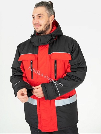 Зимняя рабочая куртка арт. 698 &quot;Red Premium&quot; с СОП (красная) от &quot;Ивановская Фабрика Спецодежды&quot;
