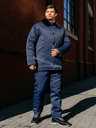 Зимняя рабочая куртка арт. 686, синяя (смес. 65/35) от &quot;Ивановская Фабрика Спецодежды&quot;