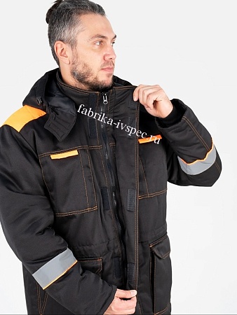 Зимняя рабочая куртка арт. 693-МТ Premium (оранж.) от &quot;Ивановская Фабрика Спецодежды&quot;