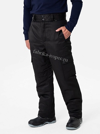 Зимние рабочие брюки мужские утепленные арт. 724-Дзр (черные, 65/35) от &quot;Ивановская Фабрика Спецодежды&quot;
