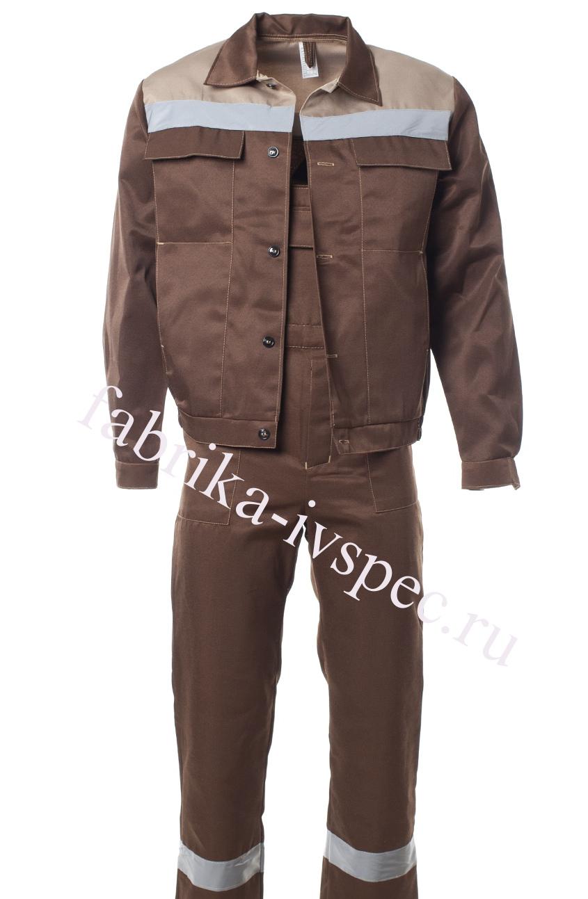 Летний костюм «Оптимал» с СОП (коричневый, п/к)