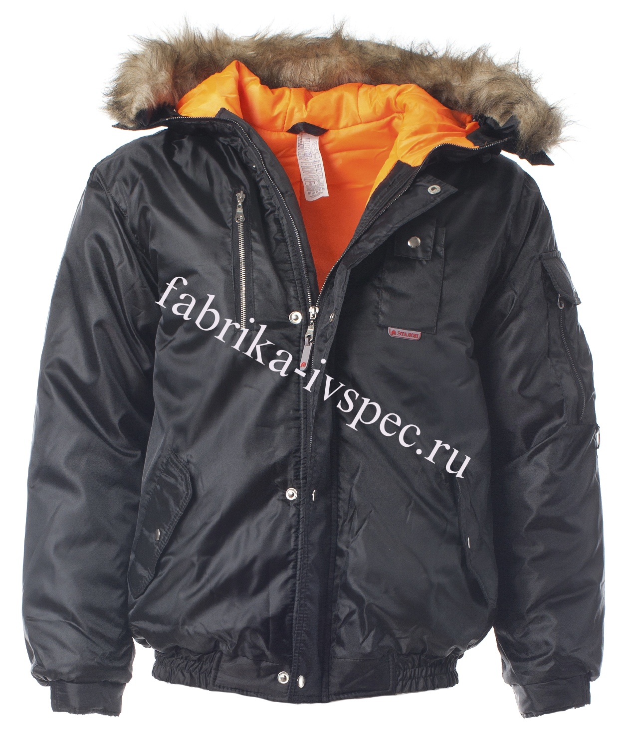 Зимняя куртка "Аляска" (черная, на резинке)