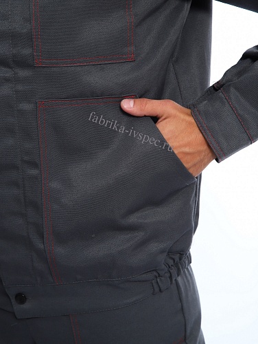 Летний рабочий костюм арт. 208-ТхнК (серый с красным, п/к) от &amp;quot;Ивановская Фабрика Спецодежды&amp;quot;