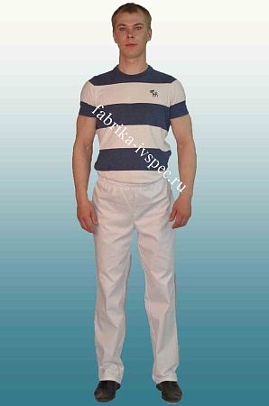 Медицинские брюки мужские (Бязь ГОСТ), белые