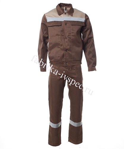 Летний костюм «Оптимал» с СОП (коричневый, п/к) от &amp;quot;Ивановская Фабрика Спецодежды&amp;quot;