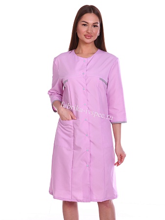 Халат медицинский женский, тиси (на кнопках), арт. 805-А71 розовый
