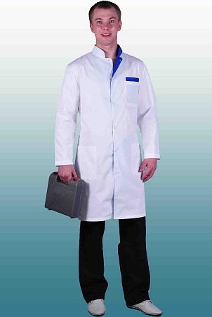 Халат медицинский мужской, тиси (длинный рукав, на кнопках), арт. 405 от &quot;Ивановская Фабрика Спецодежды&quot;