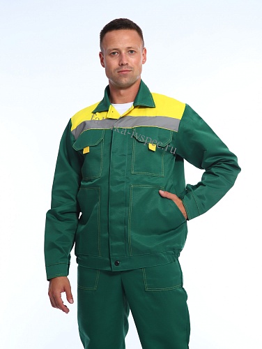 Летний рабочий костюм арт. 206-ТхнК (зеленый с желтым, п/к) от &amp;quot;Ивановская Фабрика Спецодежды&amp;quot;