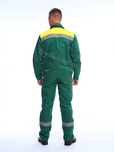Летний рабочий костюм арт. 206-ТхнК (зеленый с желтым, п/к) от &amp;quot;Ивановская Фабрика Спецодежды&amp;quot;