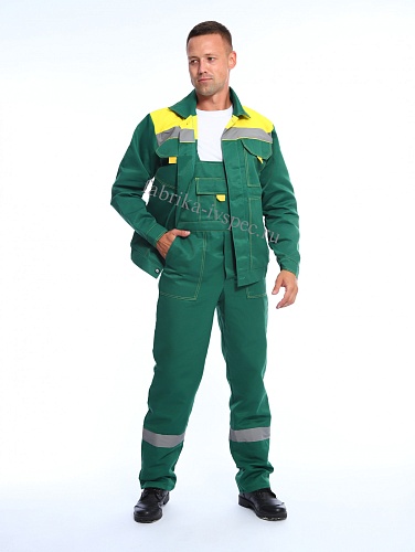Летний рабочий костюм арт. 206-ТхнК (зеленый с желтым, п/к) от &amp;quot;Ивановская Фабрика Спецодежды&amp;quot;