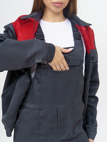 Летний женский рабочий костюм арт. 278-МстРц (п/к, серый с красным) от &amp;quot;Ивановская Фабрика Спецодежды&amp;quot;