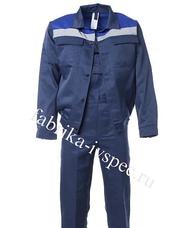 Летний костюм «Стандарт-2» с СОП (синий с васильком, п/к)