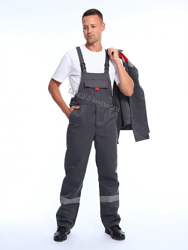 Летний рабочий костюм арт. 208-ТхнК (серый с красным, п/к) от &amp;quot;Ивановская Фабрика Спецодежды&amp;quot;