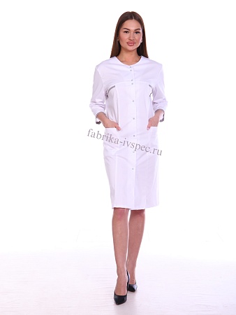Халат медицинский женский, Сатори Спандекс (на кнопках), арт. 806-А71/1 белый