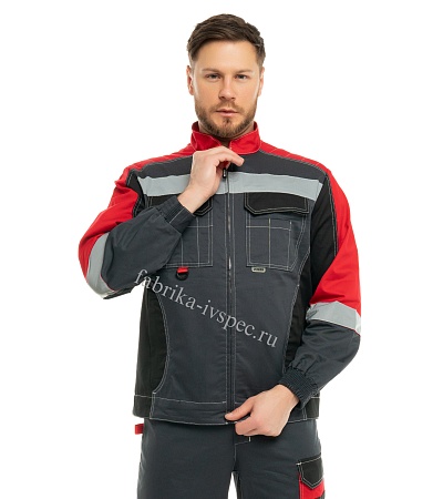 Летний рабочий костюм арт. 303-Фрмл Cotton (МВО) с СОП (брюки), красный от "Ивановская Фабрика Спецодежды"