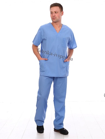 Костюм хирурга мужской тиси (голубой)