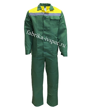 Летний рабочий костюм стандартный арт. 150-СТ с СОП (зеленый с желтым, брюки) от &quot;Ивановская Фабрика Спецодежды&quot;
