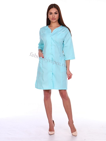Халат медицинский женский, тиси (на пуговицах), арт. 808-А104 лазурь