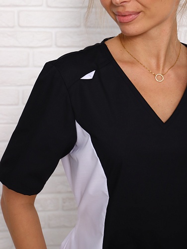 Костюм медицинский женский, тиси (рукав 1/2), арт. 419-ЧБ2 от &amp;quot;Ивановская Фабрика Спецодежды&amp;quot;