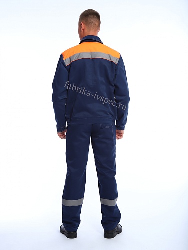 Летний рабочий костюм арт. 207-ТхнК (оранж. с синим, п/к) от &amp;quot;Ивановская Фабрика Спецодежды&amp;quot;