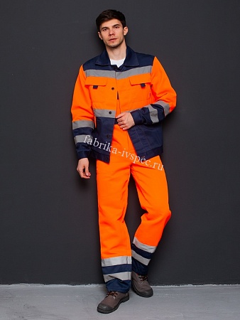 Летний сигнальный костюм арт. 258-Сгнл, оранжевый от &quot;Ивановская Фабрика Спецодежды&quot;