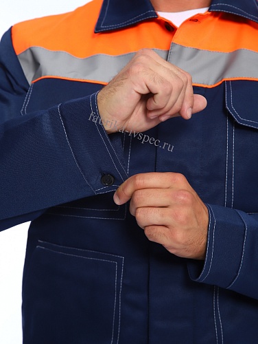 Летний рабочий костюм арт. 207-ТхнК (оранж. с синим, п/к) от &amp;quot;Ивановская Фабрика Спецодежды&amp;quot;