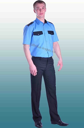 Летняя рубашка &quot;Охранник&quot; (короткий рукав, голубая) от &quot;Ивановская Фабрика Спецодежды&quot;