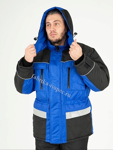 Зимняя куртка &amp;quot;Blue Premium&amp;quot; с СОП (синяя) от &amp;quot;Ивановская Фабрика Спецодежды&amp;quot;