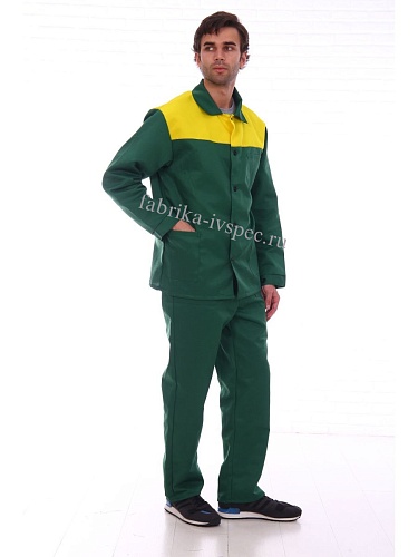 Летний костюм &amp;quot;Стандарт-2&amp;quot; (зеленый с желтым, брюки) от &amp;quot;Ивановская Фабрика Спецодежды&amp;quot;
