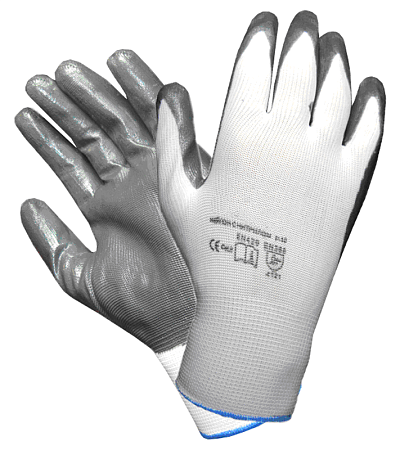 Перчатки нейлоновые с нитриловым обливом