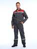 Летний рабочий костюм арт. 208-ТхнК (серый с красным, п/к) от "Ивановская Фабрика Спецодежды"